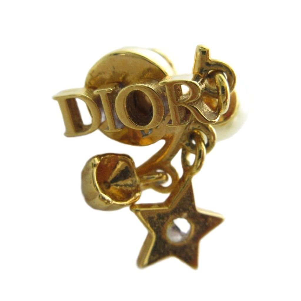 Dior Dioevolution Earrings Faux Pearl Logo Gold