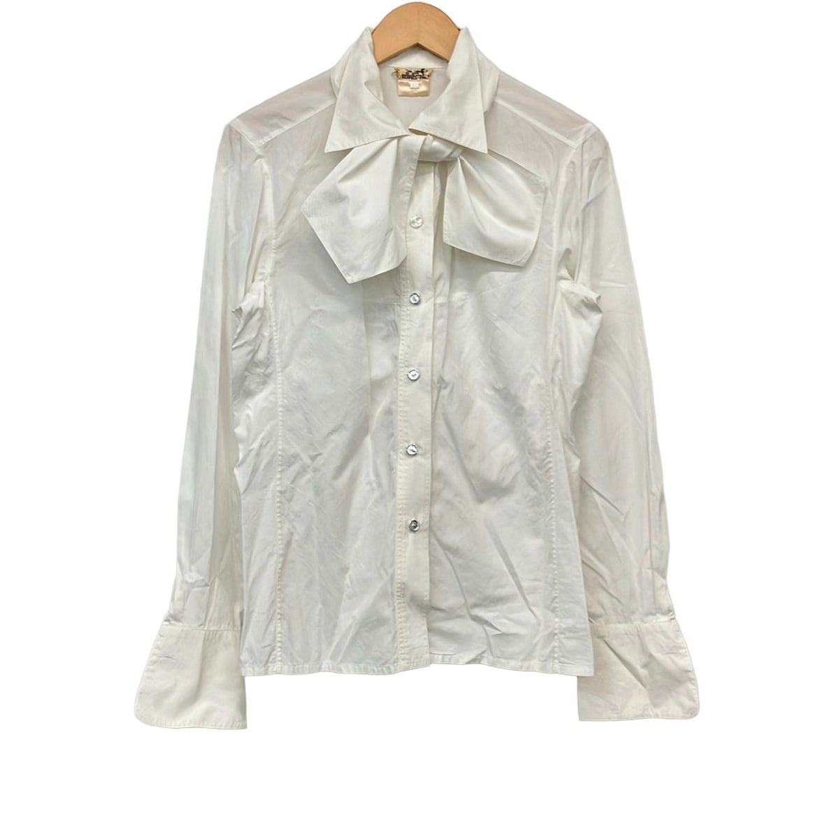 Hermes Long Sleeve Shirt Blouse 40 M White