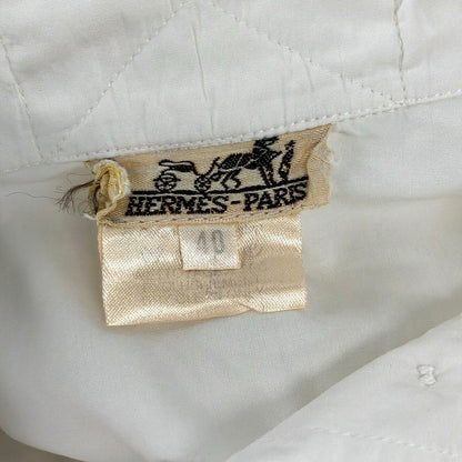 Hermes Long Sleeve Shirt Blouse 40 M White — view 3