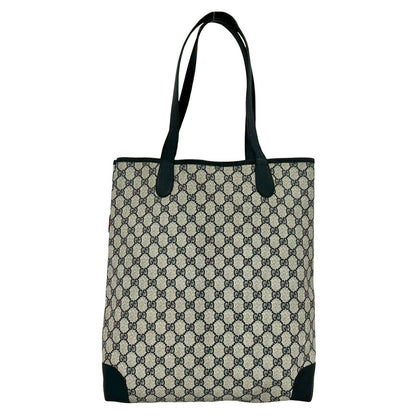 Gucci Vintage Sherry Line GG Logo Pattern Leather Tote Navy — view 3