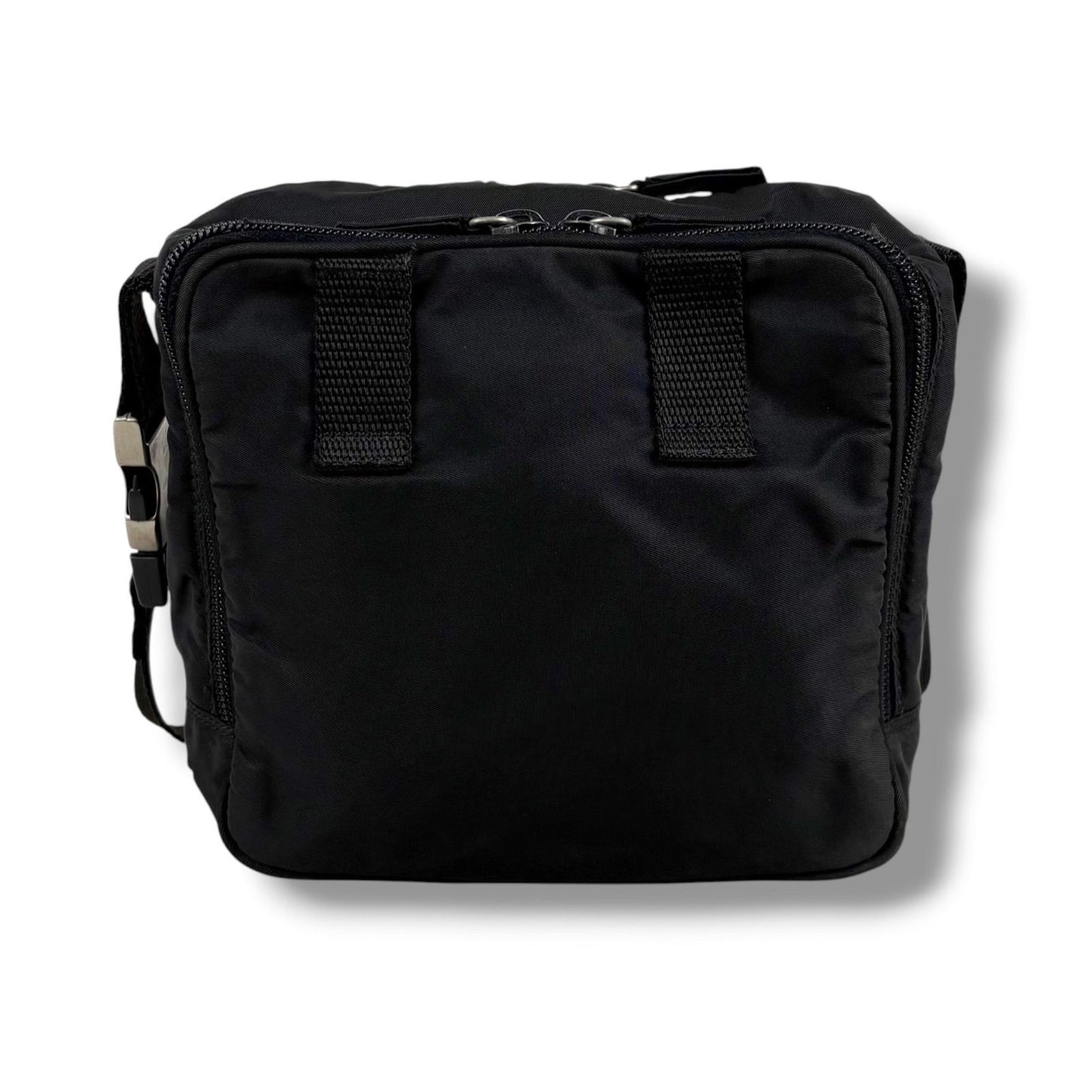 Prada Triangle Logo Mini Shoulder Bag Cross Tessuto Nylon Black Nero Pochette — view 4