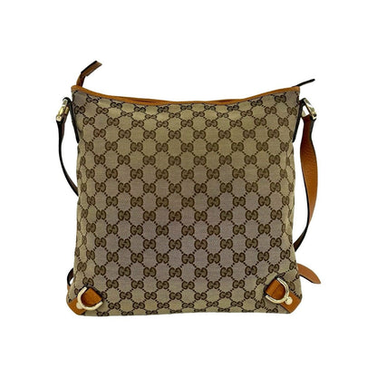Gucci GG Logo Canvas Leather Shoulder Bag Mini Tote Crossbody Brown — view 3