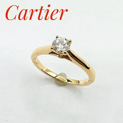 Cartier Solitaire Diamond Yellow Gold Gia Ring