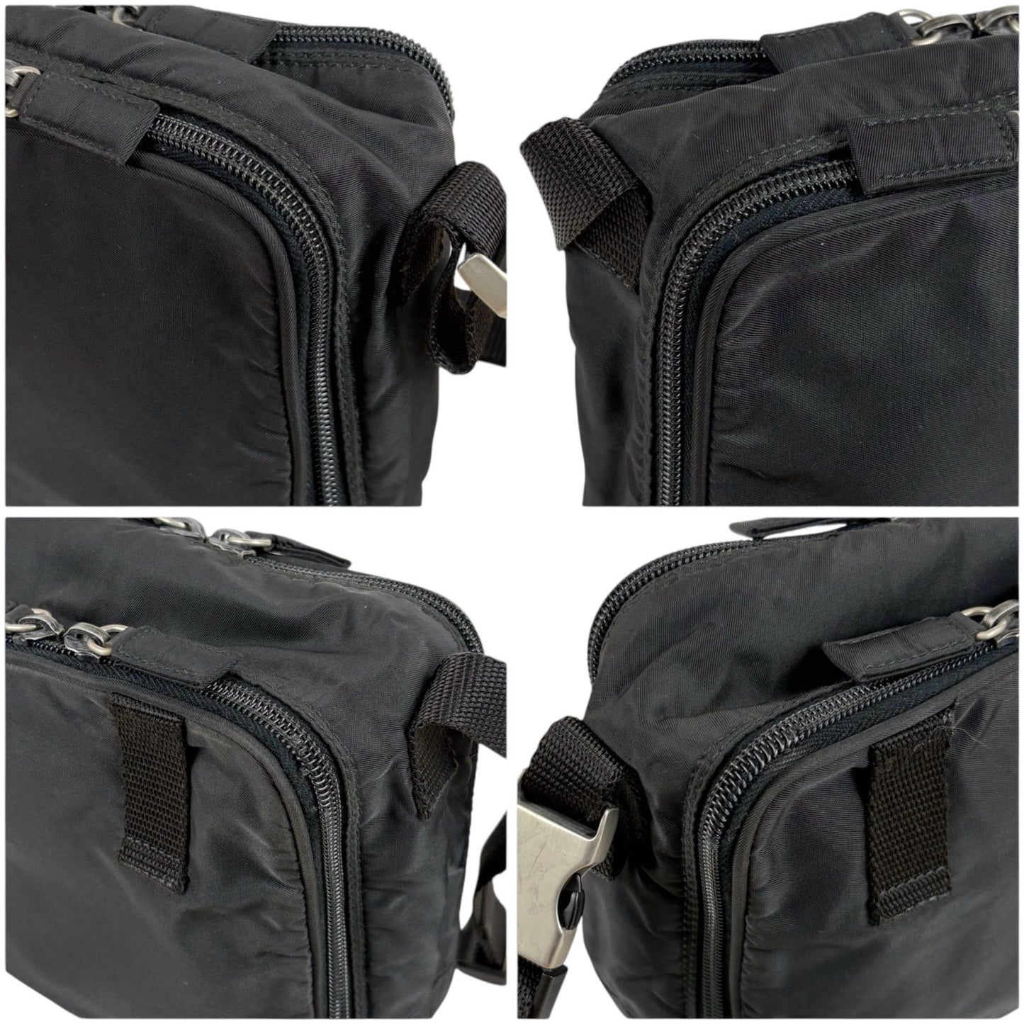 Prada Triangle Logo Mini Shoulder Bag Cross Tessuto Nylon Black Nero Pochette — view 6