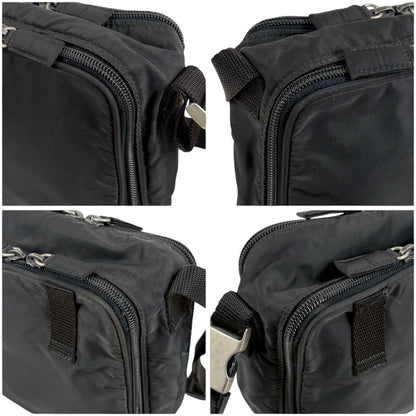 Prada Triangle Logo Mini Shoulder Bag Cross Tessuto Nylon Black Nero Pochette — view 6