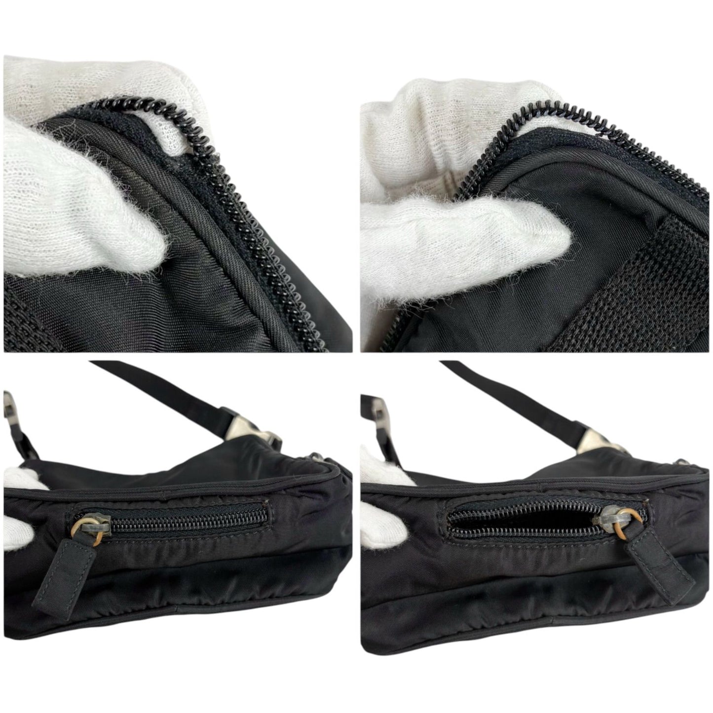 Prada Triangle Logo Mini Shoulder Bag Cross Tessuto Nylon Black Nero Pochette — view 8