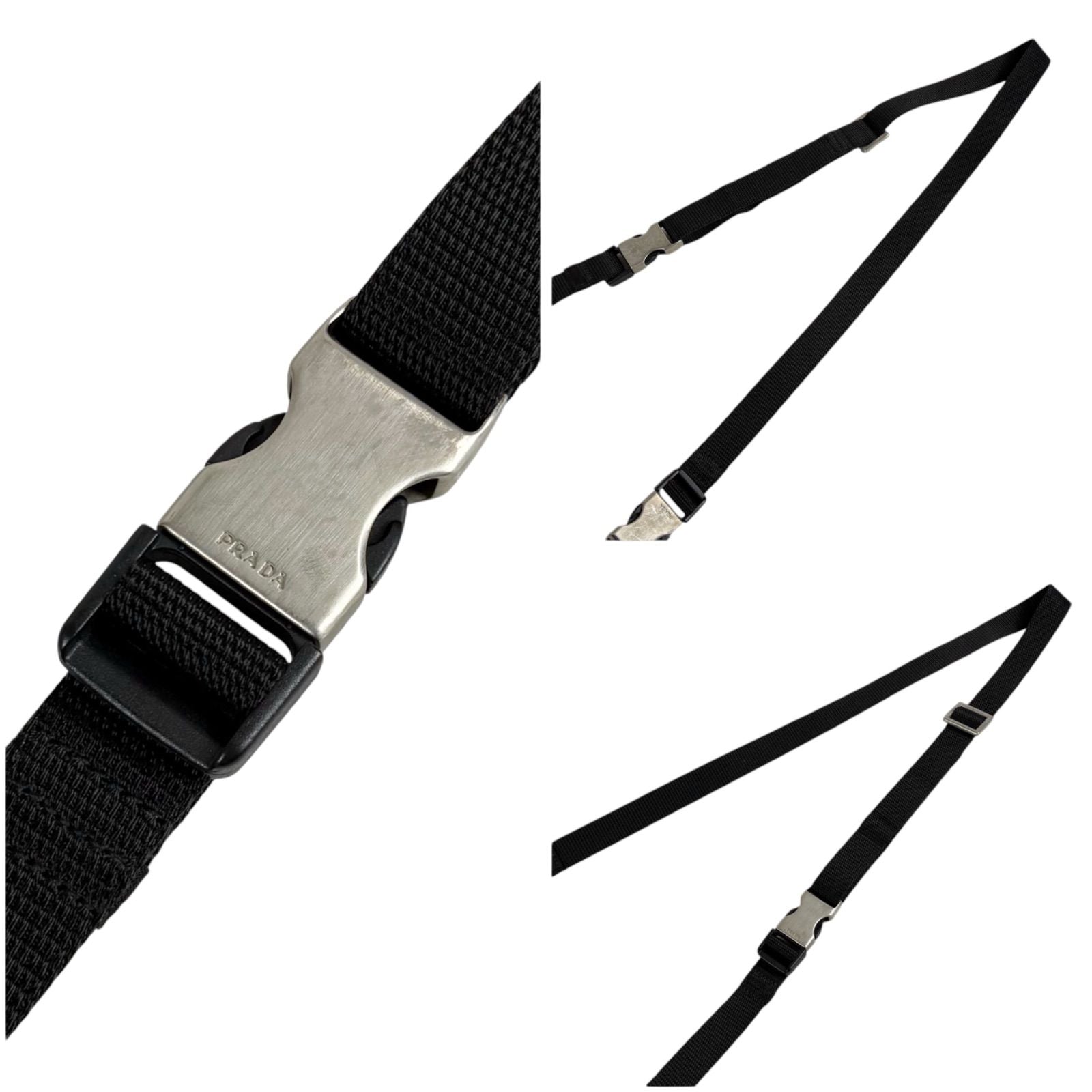 Prada Triangle Logo Mini Shoulder Bag Cross Tessuto Nylon Black Nero Pochette — view 9