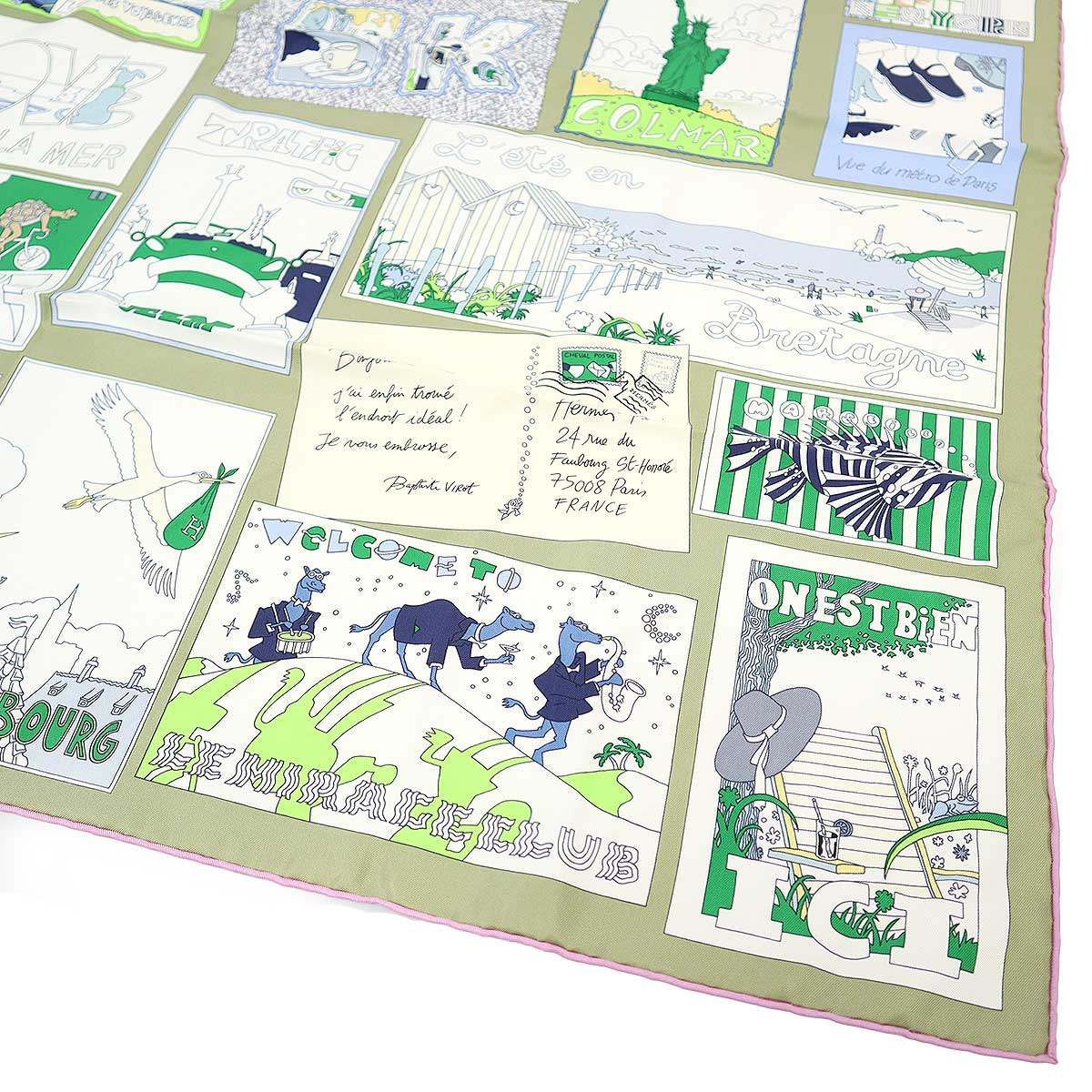 Hermes on Est Bien Ici! Carre 90 Favorite Place Silk Scarf — view 3