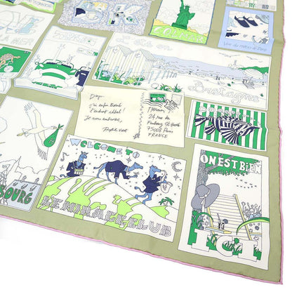 Hermes on Est Bien Ici! Carre 90 Favorite Place Silk Scarf — view 3
