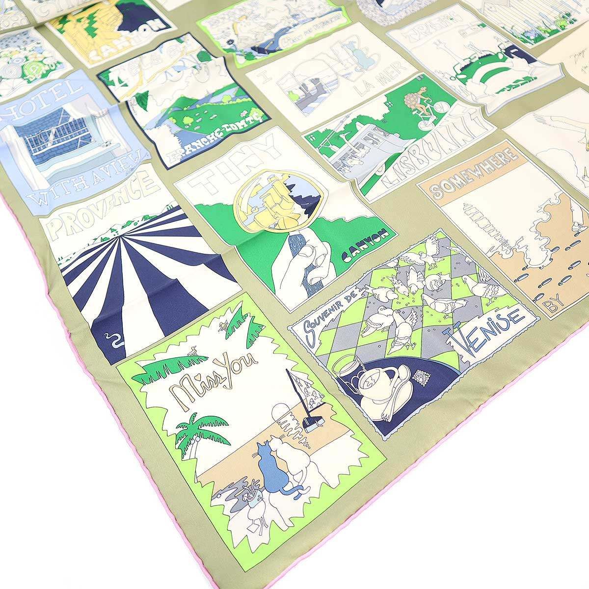 Hermes on Est Bien Ici! Carre 90 Favorite Place Silk Scarf — view 4