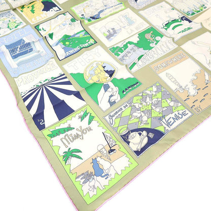 Hermes on Est Bien Ici! Carre 90 Favorite Place Silk Scarf — view 4