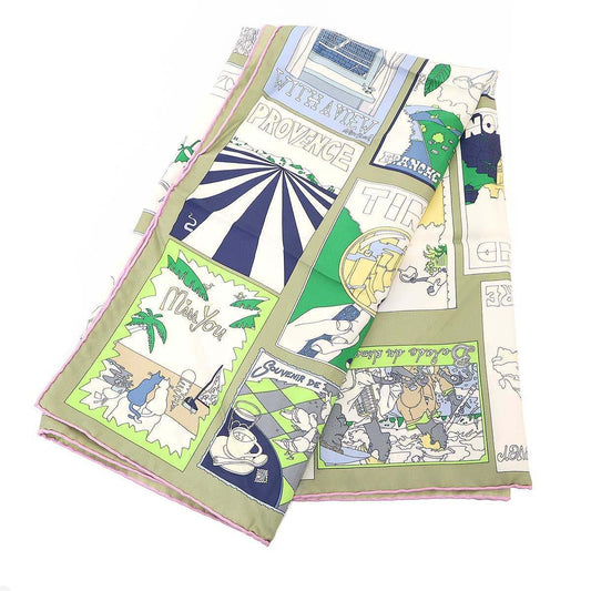 Hermes on Est Bien Ici! Carre 90 Favorite Place Silk Scarf