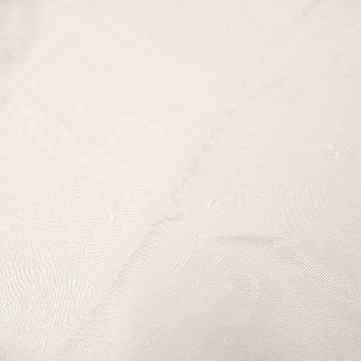 Gucci GG Jacquard Silk Wool Shawl White Scarf — view 3