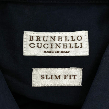 Brunello Cucinelli Tuxedo Shirt Blue — view 3
