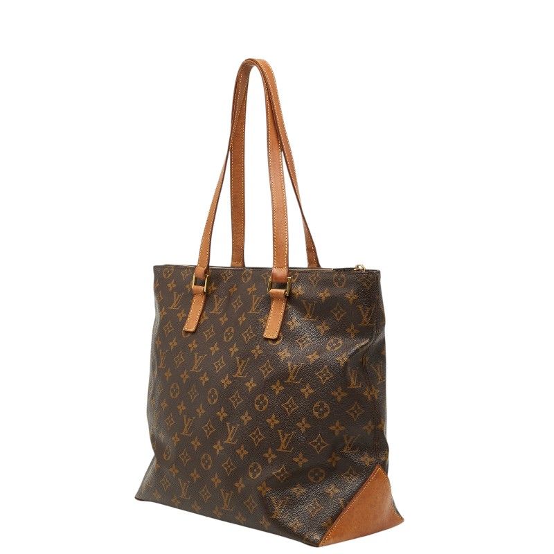 Louis Vuitton Monogram Cabas Mezzo Shoulder Bag Tote Brown Leather — view 2