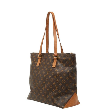 Louis Vuitton Monogram Cabas Mezzo Shoulder Bag Tote Brown Leather — view 2