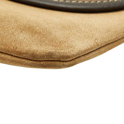 Loewe Anagram Shoulder Bag Pochette Beige Brown Suede Leather — view 4