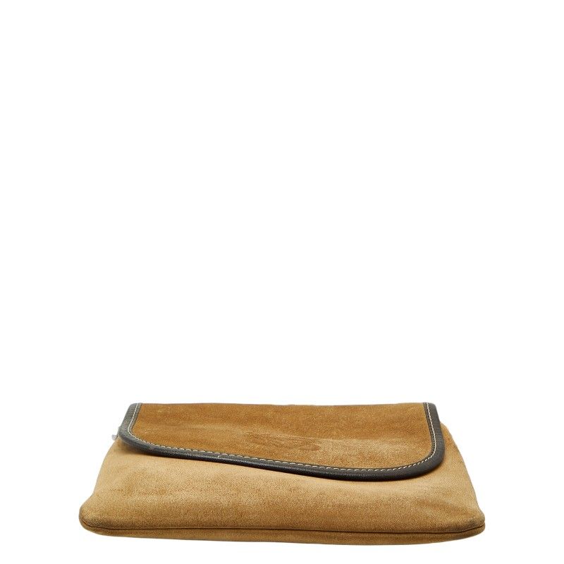 Loewe Anagram Shoulder Bag Pochette Beige Brown Suede Leather — view 3