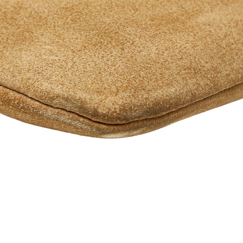 Loewe Anagram Shoulder Bag Pochette Beige Brown Suede Leather — view 5