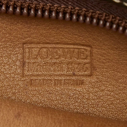 Loewe Anagram Shoulder Bag Pochette Beige Brown Suede Leather — view 7