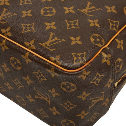 Louis Vuitton Monogram Deauville Handbag Brown Leather — view 6