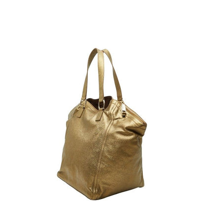 Saint Laurent Rive Gauche Downtown Tote Gold Leather — view 2