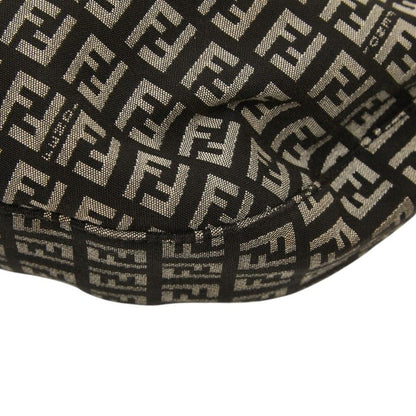 Fendi Zucchino Shoulder Bag Black White Canvas Leather — view 4