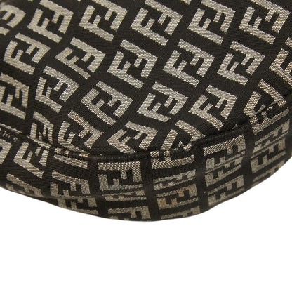 Fendi Zucchino Shoulder Bag Black White Canvas Leather — view 5