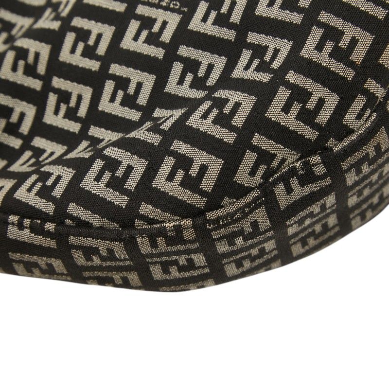 Fendi Zucchino Shoulder Bag Black White Canvas Leather — view 7