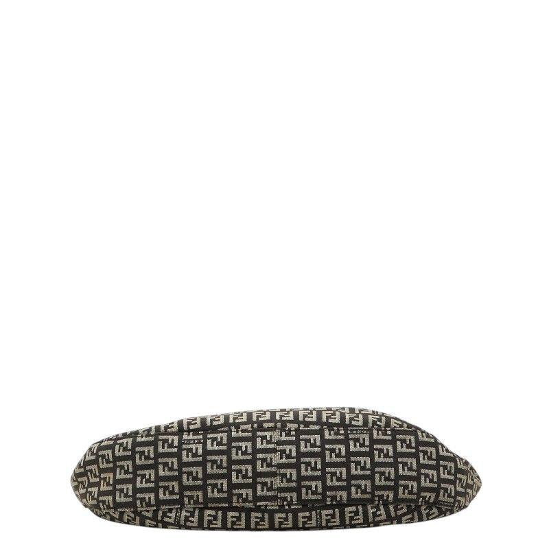 Fendi Zucchino Shoulder Bag Black White Canvas Leather — view 3