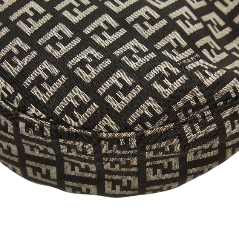 Fendi Zucchino Shoulder Bag Black White Canvas Leather — view 6