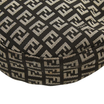 Fendi Zucchino Shoulder Bag Black White Canvas Leather — view 6