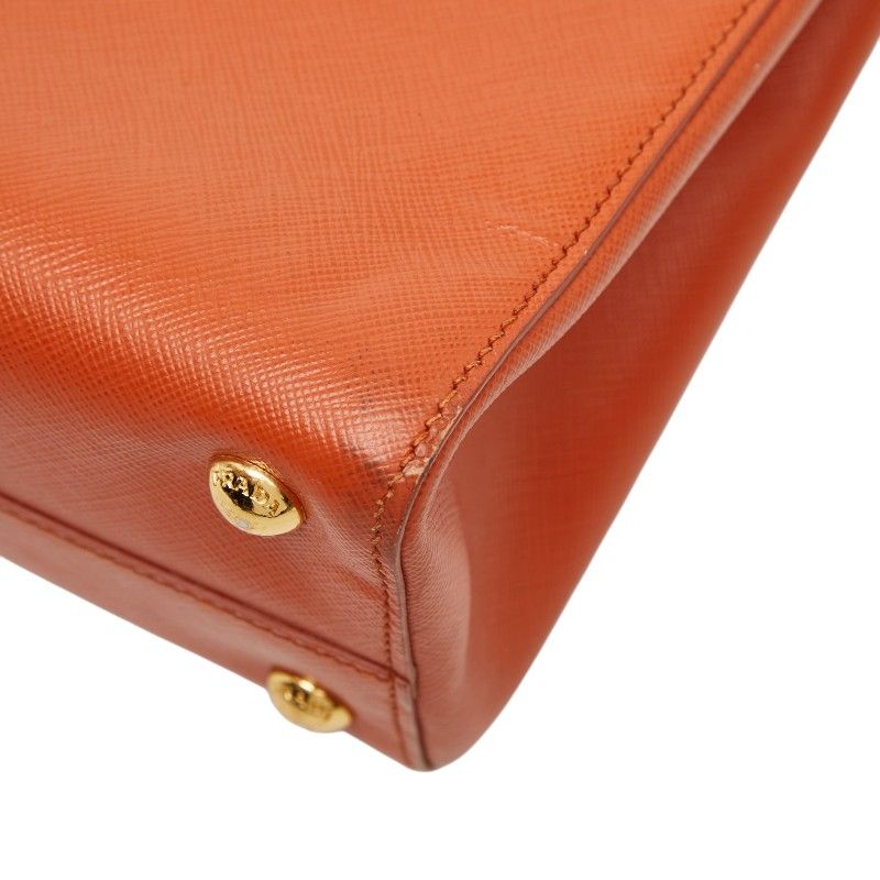 Prada Galleria 2-Way Shoulder Bag Orange Saffiano Leather — view 6