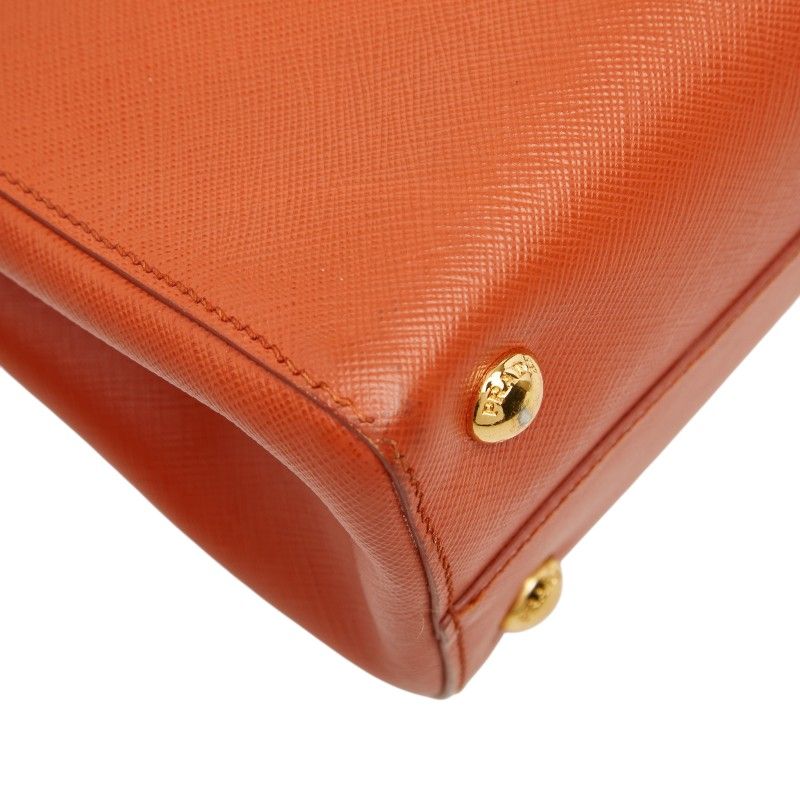 Prada Galleria 2-Way Shoulder Bag Orange Saffiano Leather — view 7