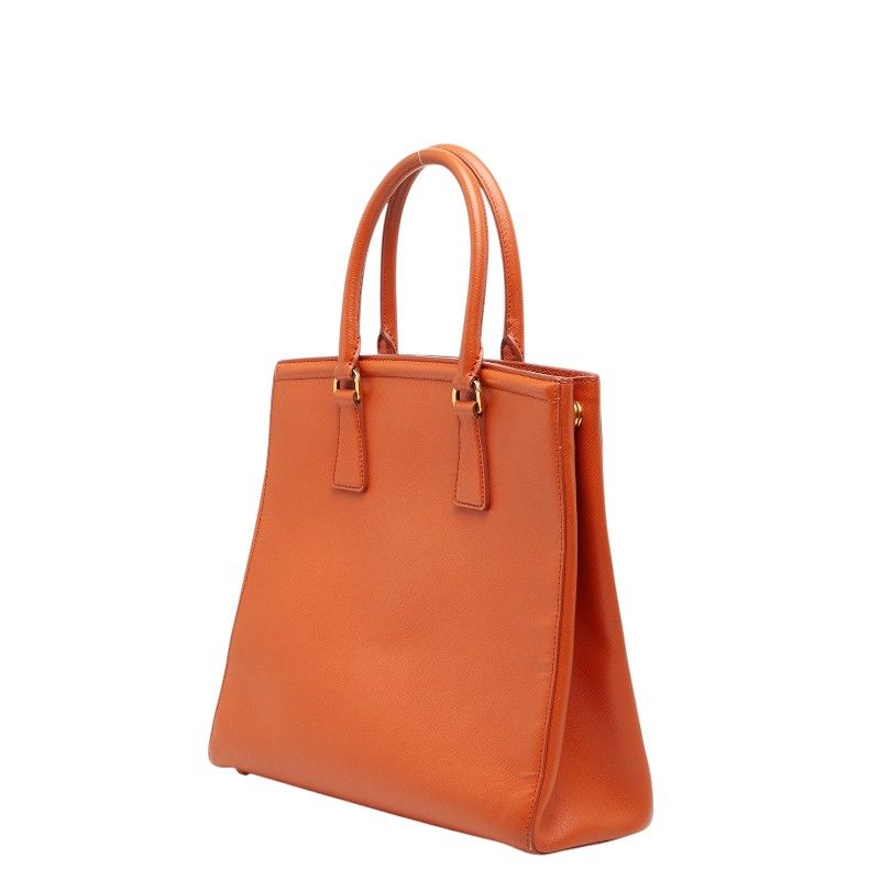 Prada Galleria 2-Way Shoulder Bag Orange Saffiano Leather — view 2