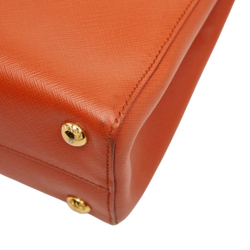 Prada Galleria 2-Way Shoulder Bag Orange Saffiano Leather — view 4