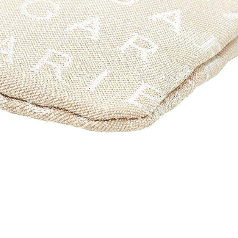 Bvlgari Logo Mania Shoulder Bag Pochette Beige Brown Canvas Leather — view 4