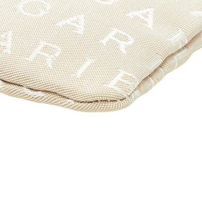 Bvlgari Logo Mania Shoulder Bag Pochette Beige Brown Canvas Leather — view 4