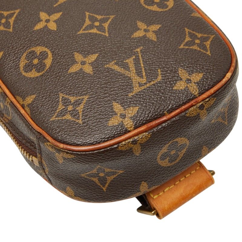 Louis Vuitton Monogram Pochette Gange Belt Bag Brown Leather — view 5