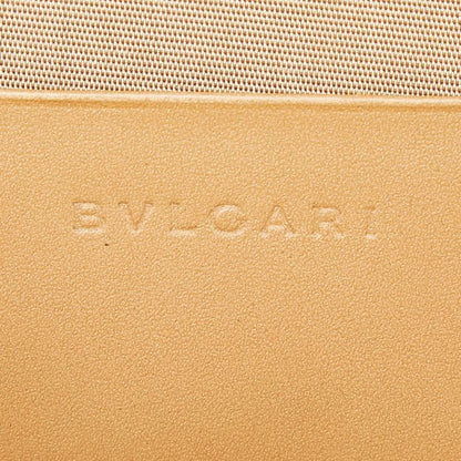 Bvlgari Logo Mania Shoulder Bag Pouch Beige Brown Canvas Leather — view 5