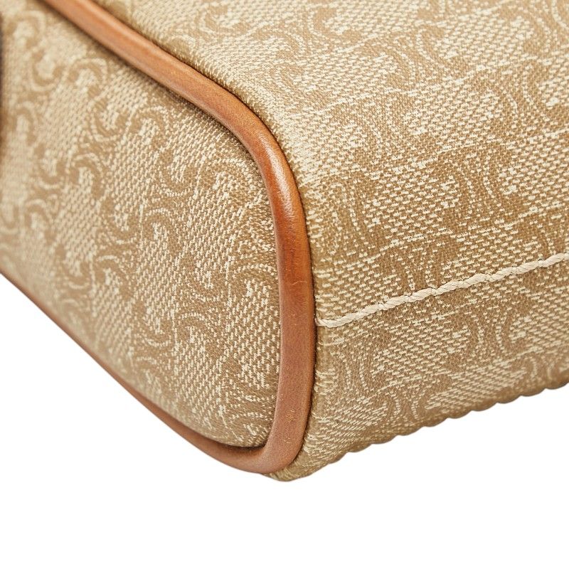 Celine Macadam Crossbody Shoulder Bag Pochette Beige Brown Leather — view 5