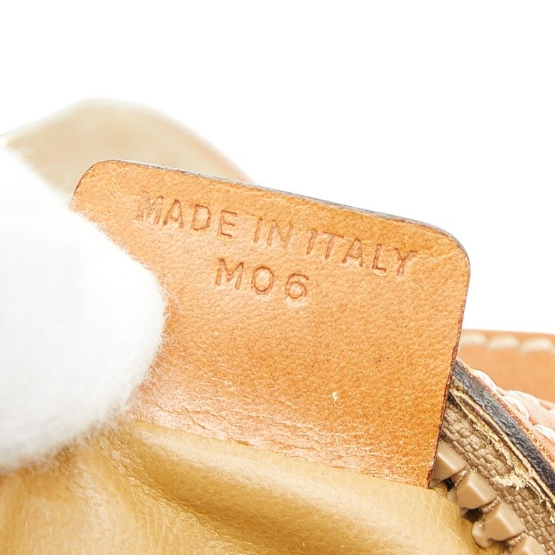 Celine Macadam Crossbody Shoulder Bag Pochette Beige Brown Leather — view 9