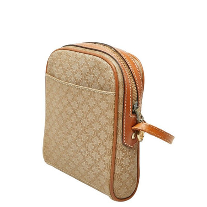Celine Macadam Crossbody Shoulder Bag Pochette Beige Brown Leather — view 2