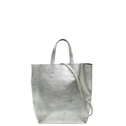 Celine Vertical Cover Small 2-Way Shoulder Bag Silver Leather