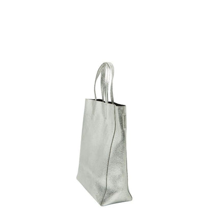 Celine Vertical Cover Small 2-Way Shoulder Bag Silver Leather — view 2