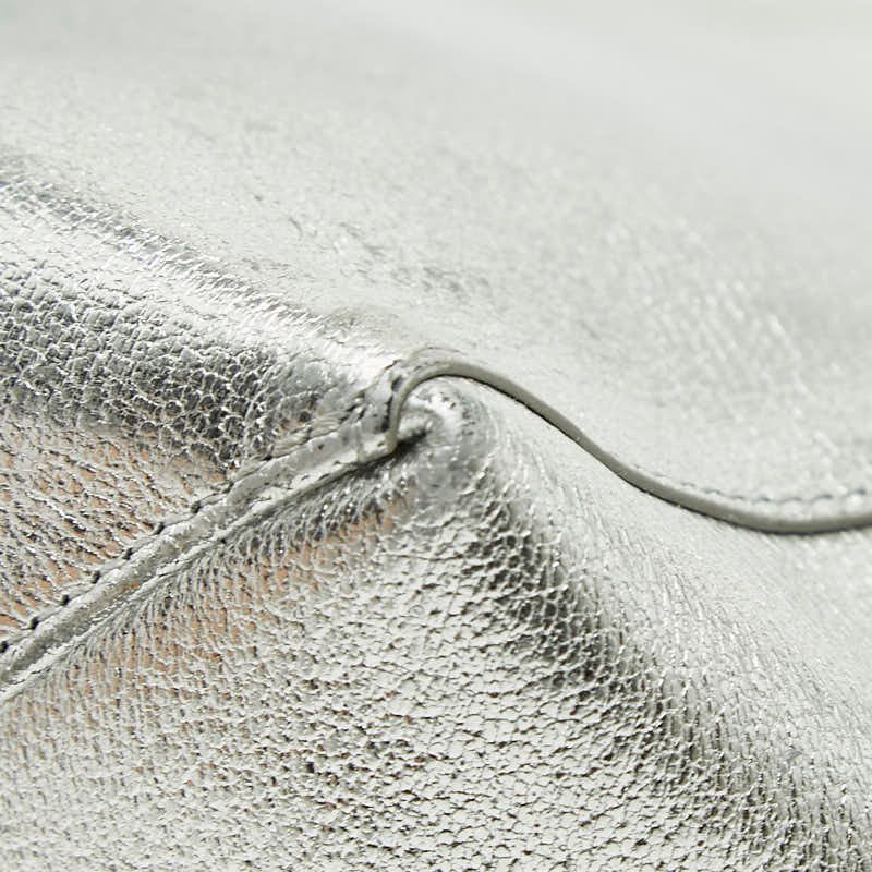 Celine Vertical Cover Small 2-Way Shoulder Bag Silver Leather — view 6