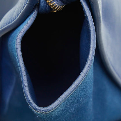 Saint Laurent YSL Logo Baby Downtown Cabas 2-Way Shoulder Bag Blue Leather — view 9