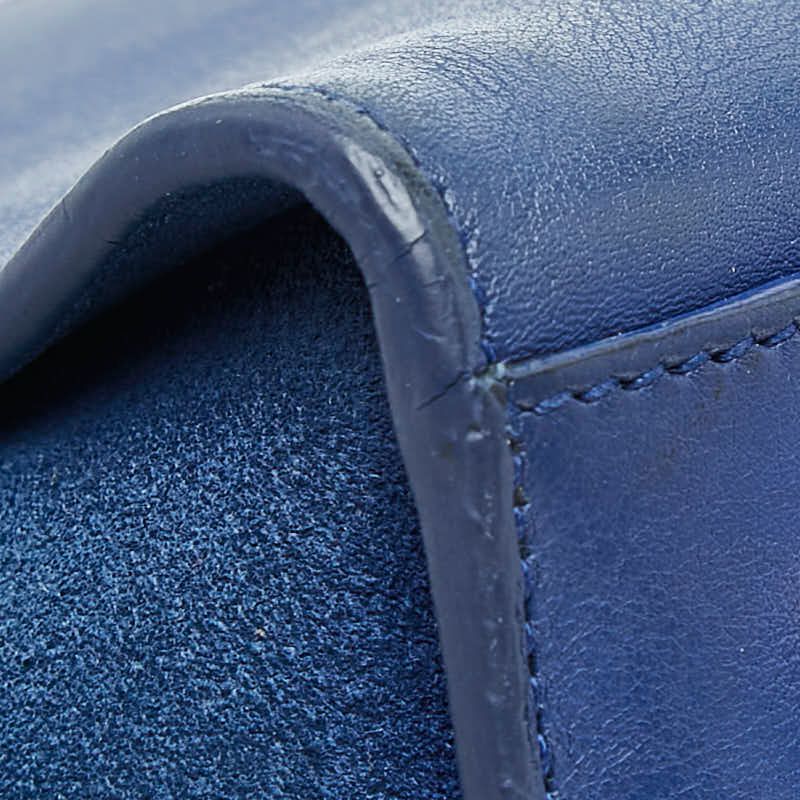 Saint Laurent YSL Logo Baby Downtown Cabas 2-Way Shoulder Bag Blue Leather — view 5