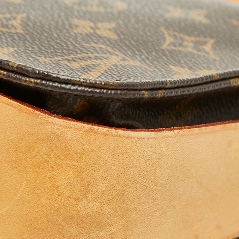 Louis Vuitton Monogram Cartouchiere MM Crossbody Shoulder Bag Brown Leather — view 6