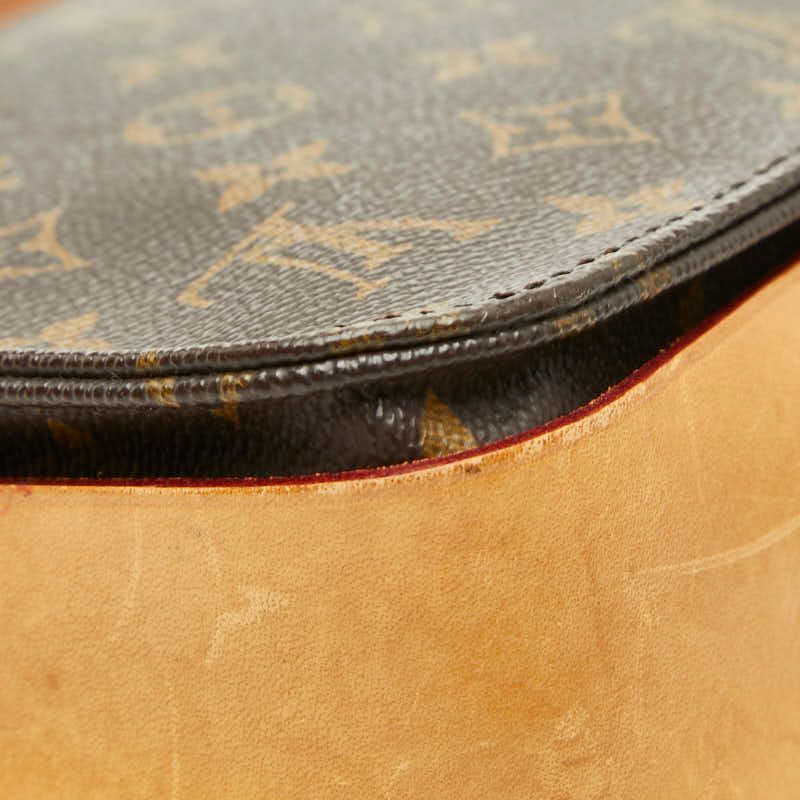 Louis Vuitton Monogram Cartouchiere MM Crossbody Shoulder Bag Brown Leather — view 7